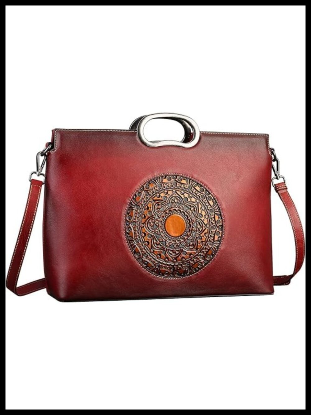 Genuine Leather Handbag Satchel Shoulder Bag Crossbody Purse